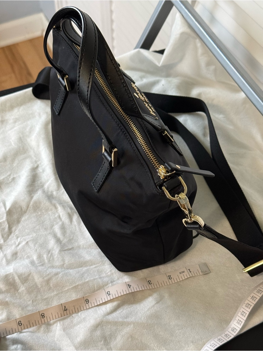 Kate Spade New York Black Nylon Satchel Crossbody Purse - Picture 4 of 10